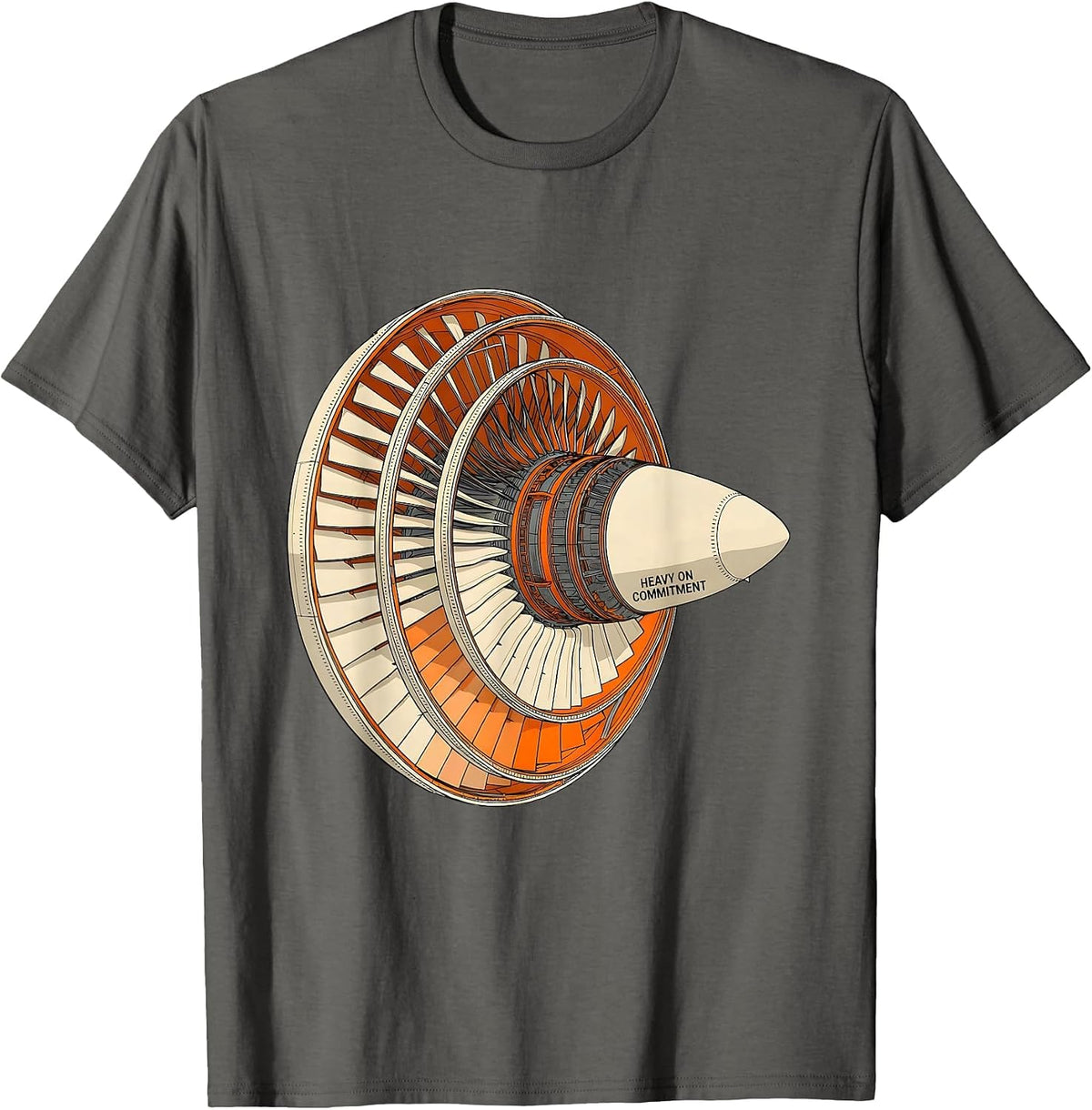 Heavy On Commitment Minimalist Aviation Geek Pilot Family T-Shirt - Asphalt Grey