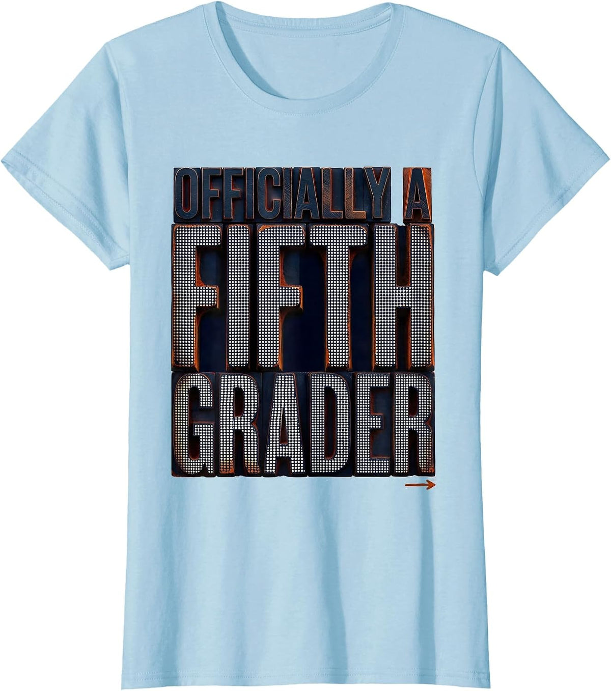 Officially A Fifth Grader Playful Back To School Teacher T-Shirt - Baby Blue