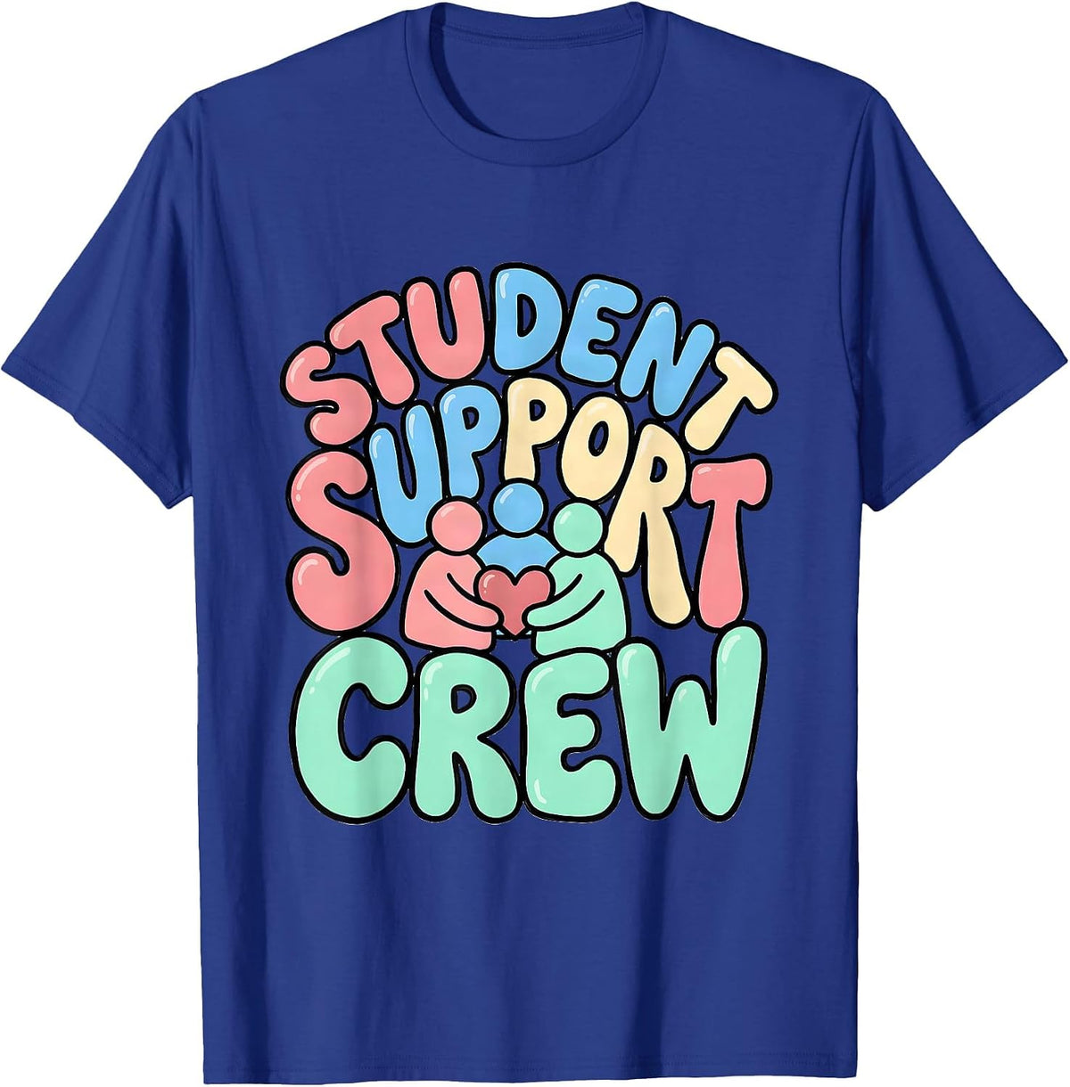 Student Support Crew Playful School Counselor Mental Health T-Shirt - Royal Blue