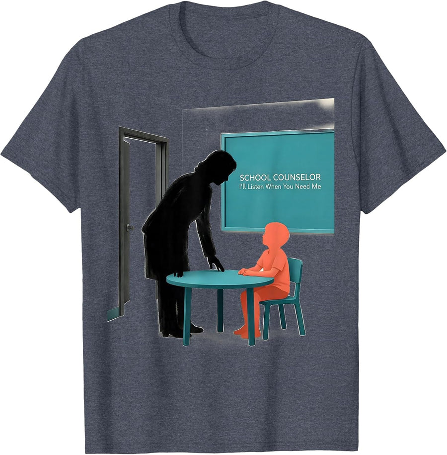 School Counselor — I’ll Listen When You Need Me Retro T-Shirt - Heather Blue