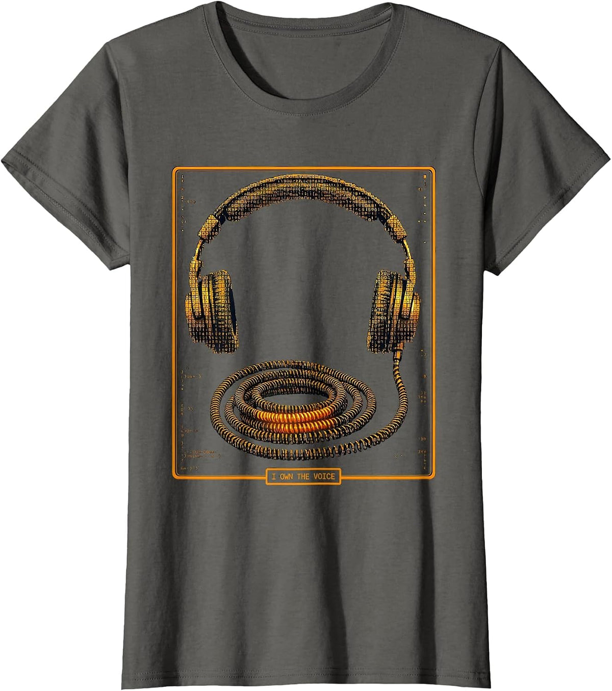 Women's I Own The Voice Ascii Terminal Art 911 Dispatcher Thin T-Shirt - Asphalt Grey
