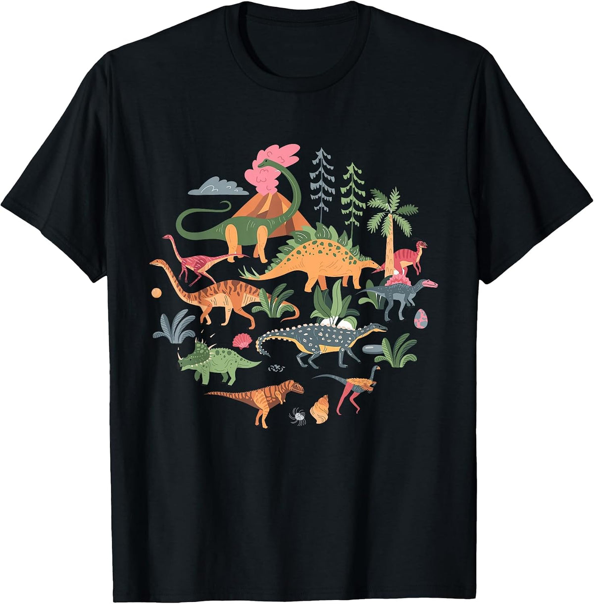 Cute Dinosaurs/Illustration - Dino Collection - Classic T-Shirt - Black