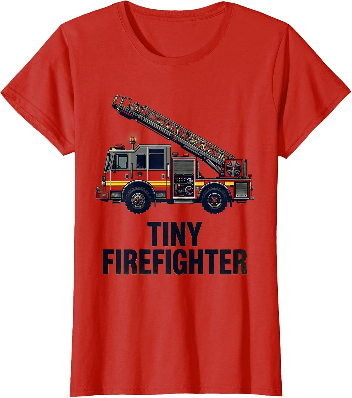 Women's Tiny Firefighter Cute Fire Truck Toddler Future Firefighter T-Shirt - Red