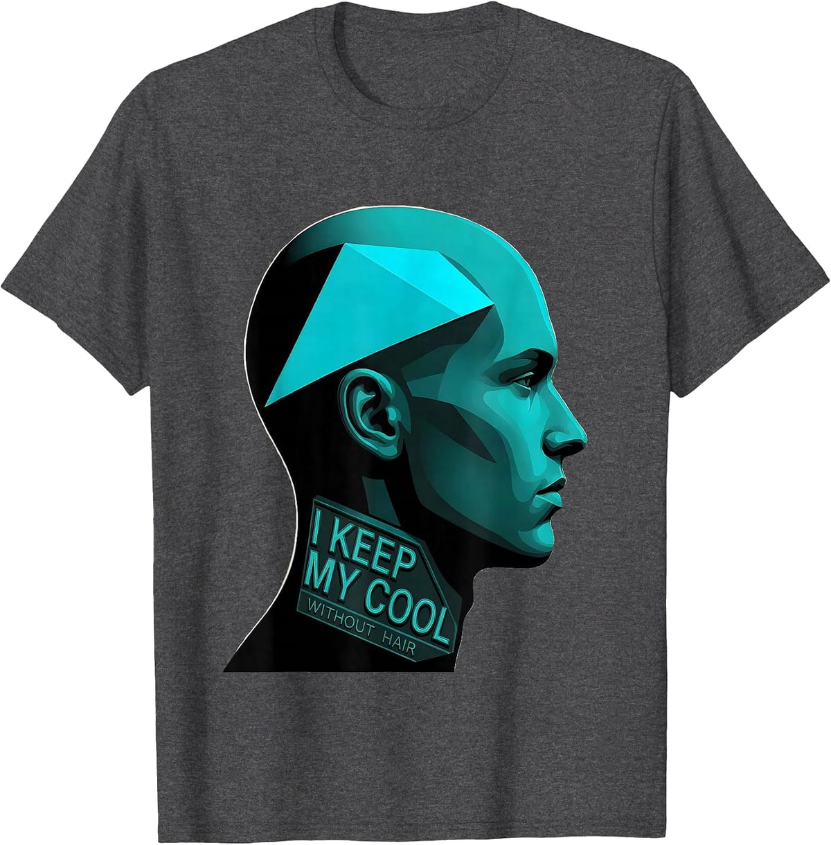 I Keep My Cool Without Hair Funny Bald Man Barber Gift T-Shirt - Dark Heather Grey