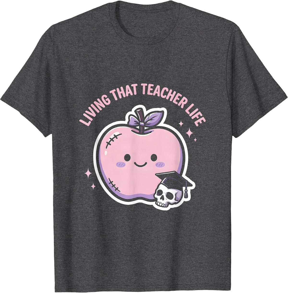 Men's Living That 4th Grade Teacher Life Design T-Shirt - Dark Heather Grey