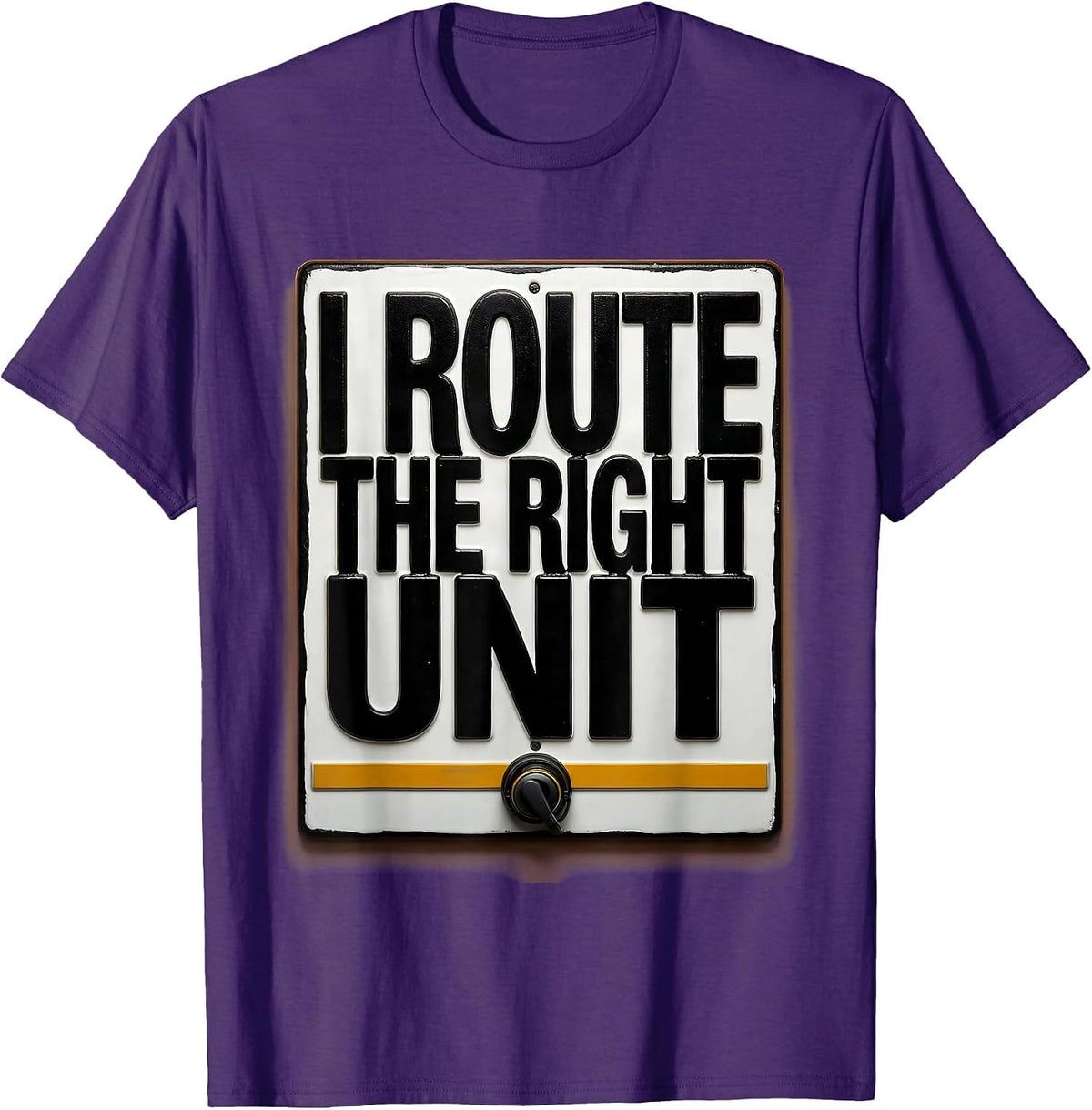 I Route The Right Unit Thin Gold Line 911 Dispatcher Gift T-Shirt - Purple
