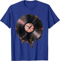 Melting Vinyl Record Surreal Rock Art T-Shirt - Royal Blue