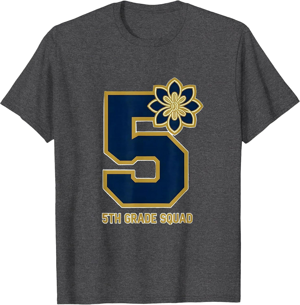 Men's 5th Grade Squad Sports Coquette Bow Back to School T-Shirt - Dark Heather Grey