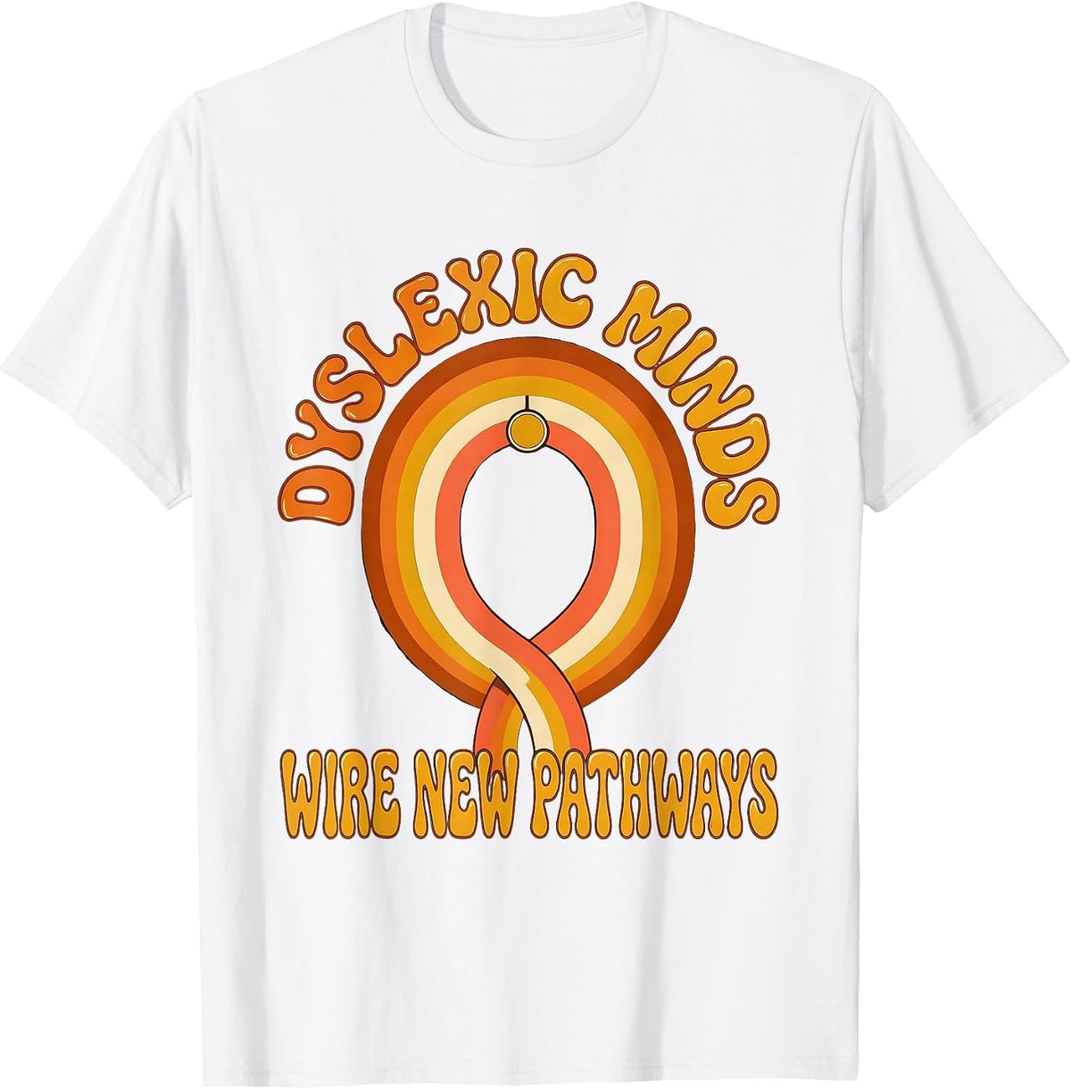 Men's Dyslexic Minds Wire New Pathways Retro Dyslexia Teacher T-Shirt - White