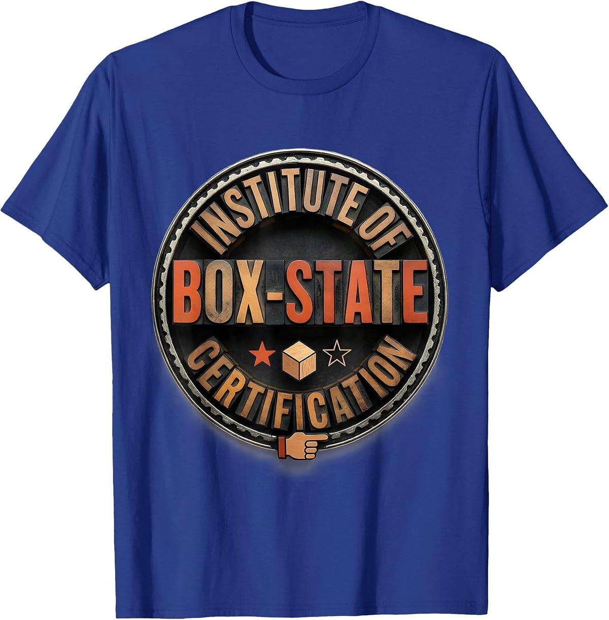 Institute of Box-State Certification Quantum Physics Humor T-Shirt - Royal Blue