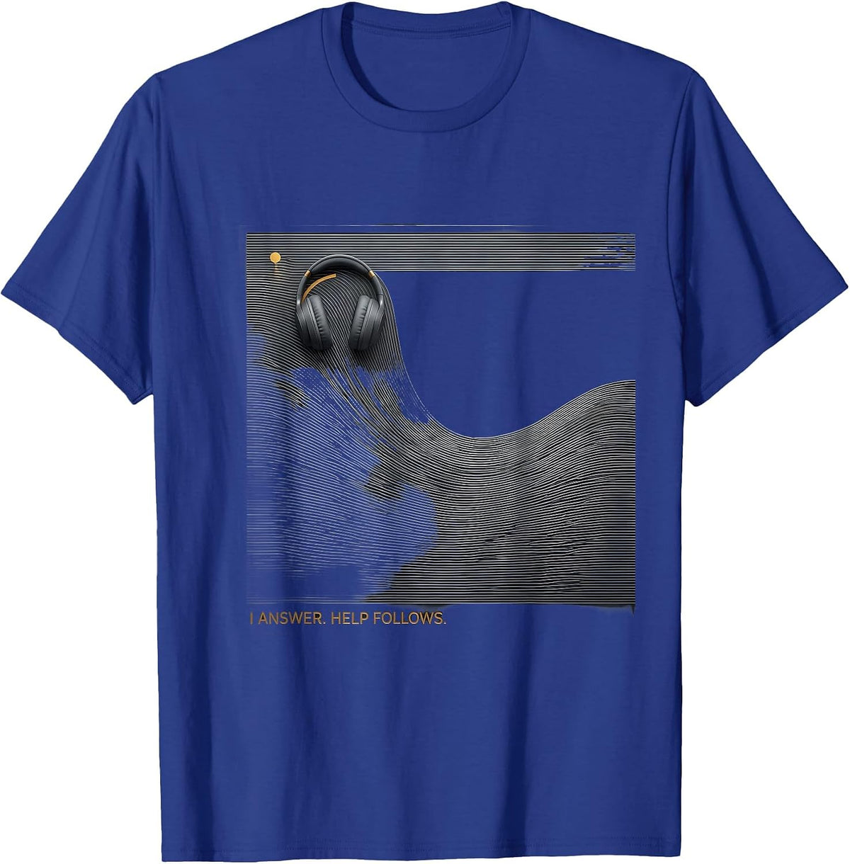 I Answer Help Follows Thin Gold Line 911 Dispatcher First T-Shirt - Royal Blue