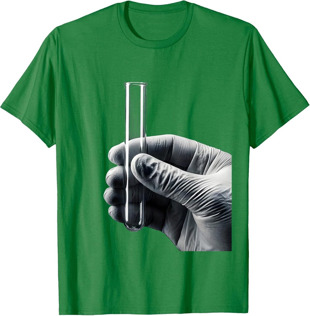 Men's Surgeon Gloved Hand Test Tube Graphic T-Shirt - Kelly Green