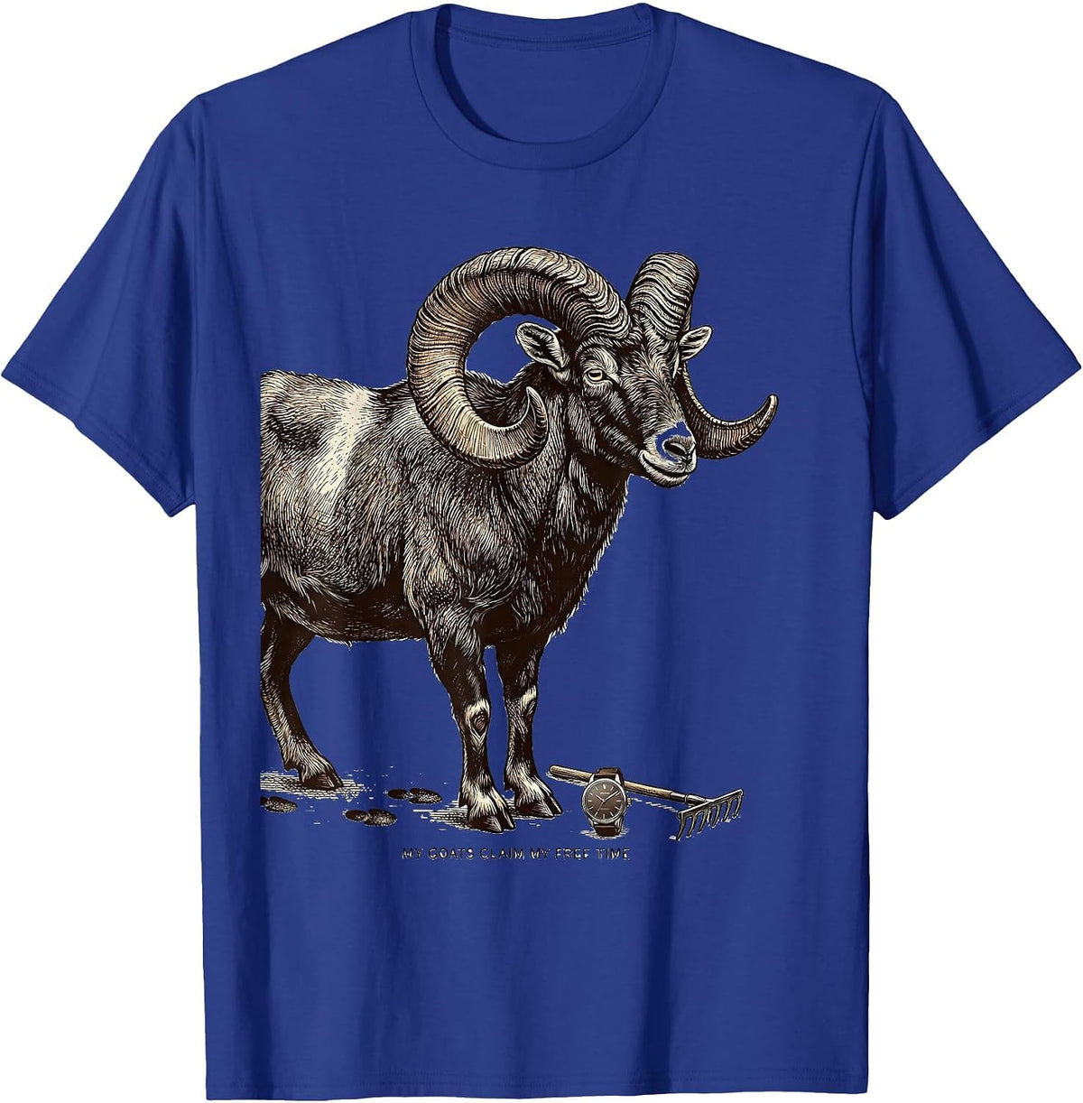 Men's My Goats Claim My Free Time Funny Goat Owner Farm Humor T-Shirt - Royal Blue