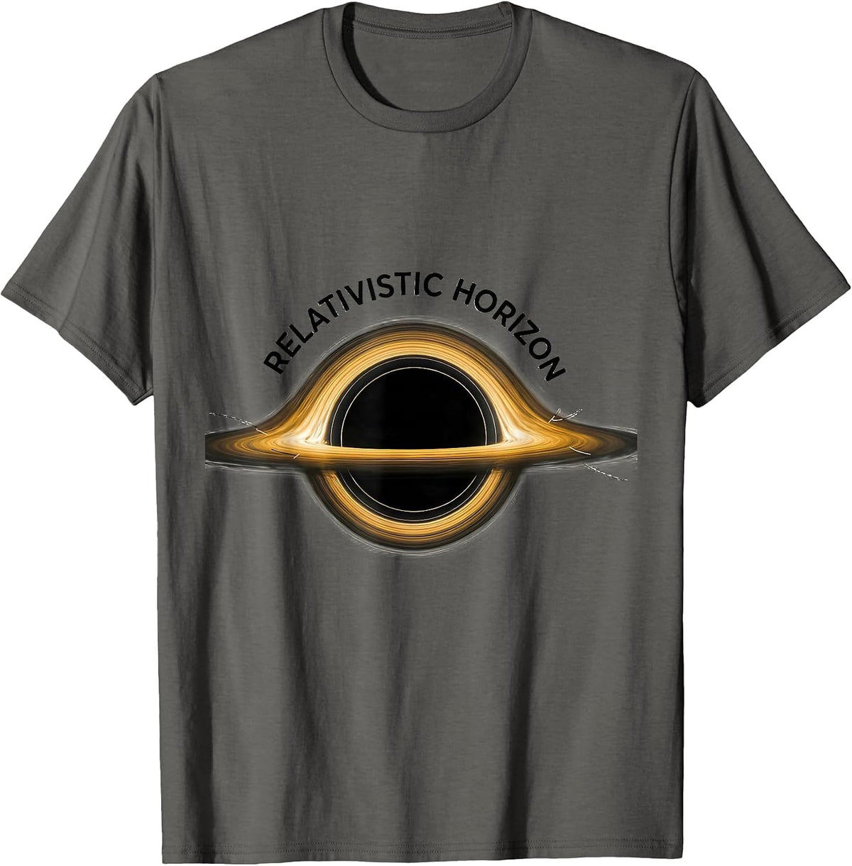 Relativistic Horizon Minimalist Black Hole Physics T-Shirt - Asphalt Grey