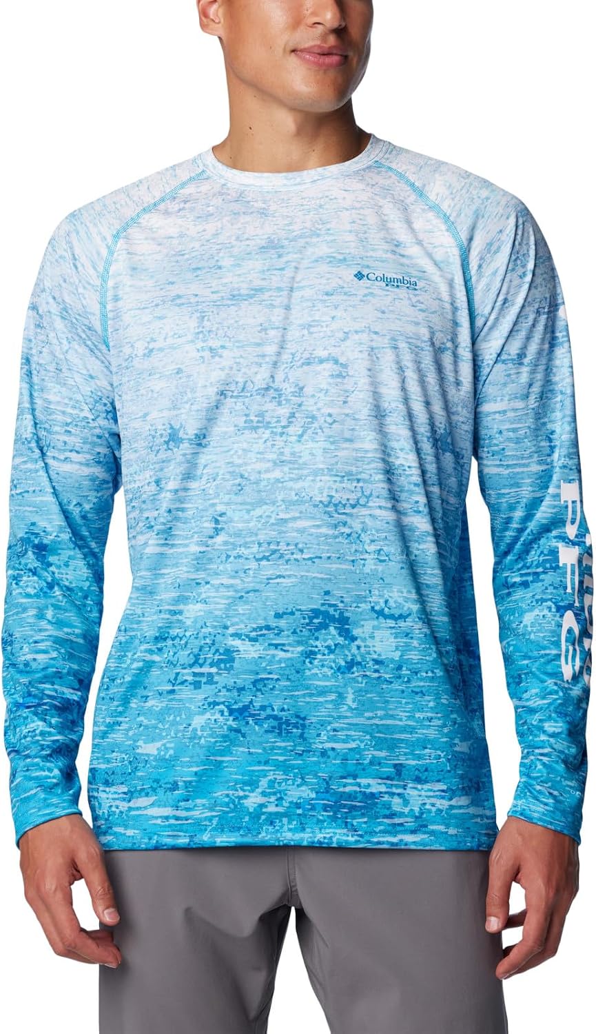 Columbia Men's PFG Super Terminal Tackle Long Sleeve Shirt - Ocean Blue\/Digiscale Fade