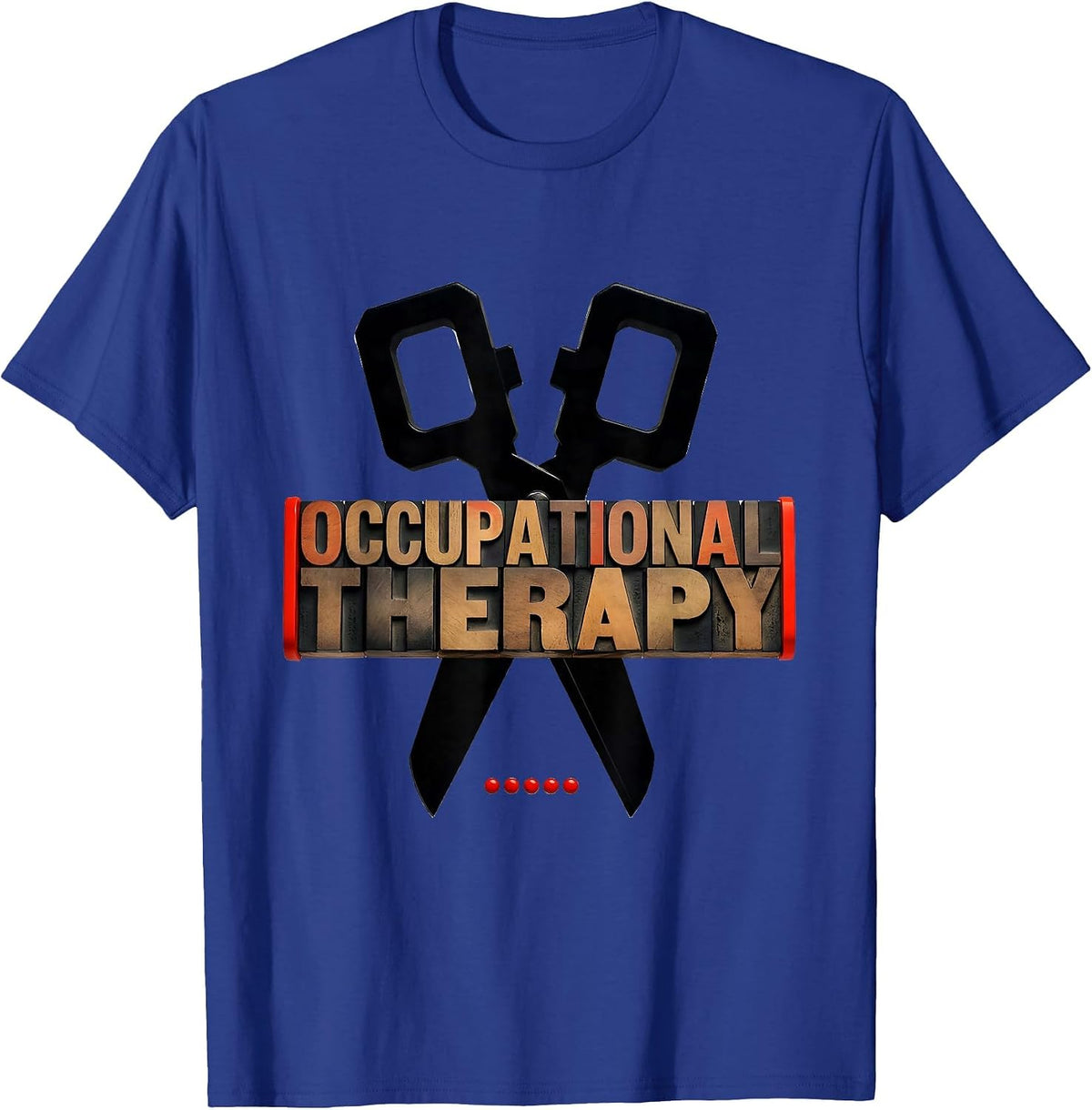 Occupational Therapy Retro Adaptive Scissors OT Therapist T-Shirt - Royal Blue