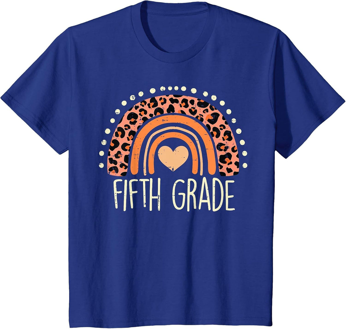 Fifth Grade 5th Rainbow First Day of School Teacher Girls T-Shirt - Royal Blue