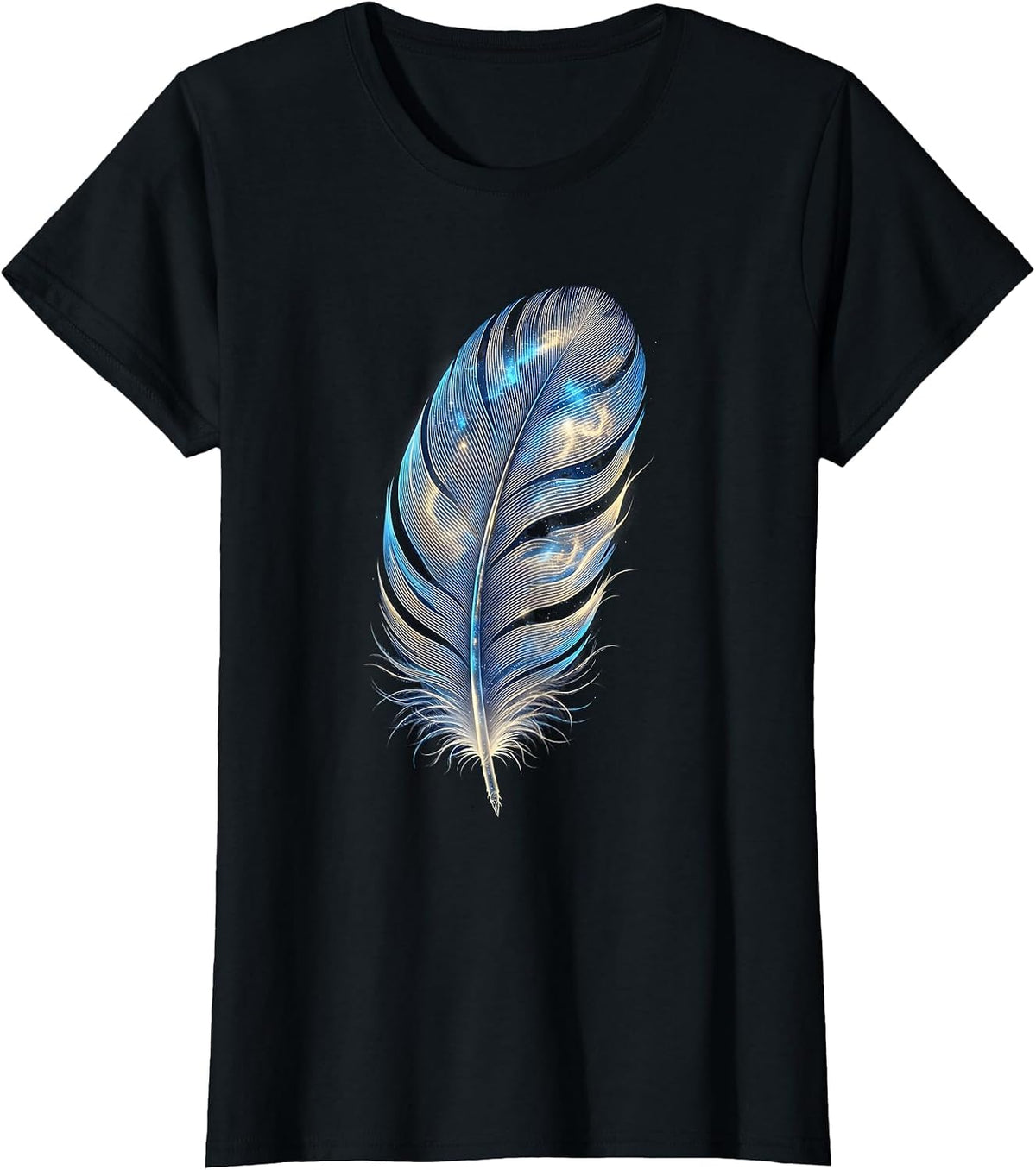 Women's Dyslexia Awareness Feather Illustration T-Shirt - Black