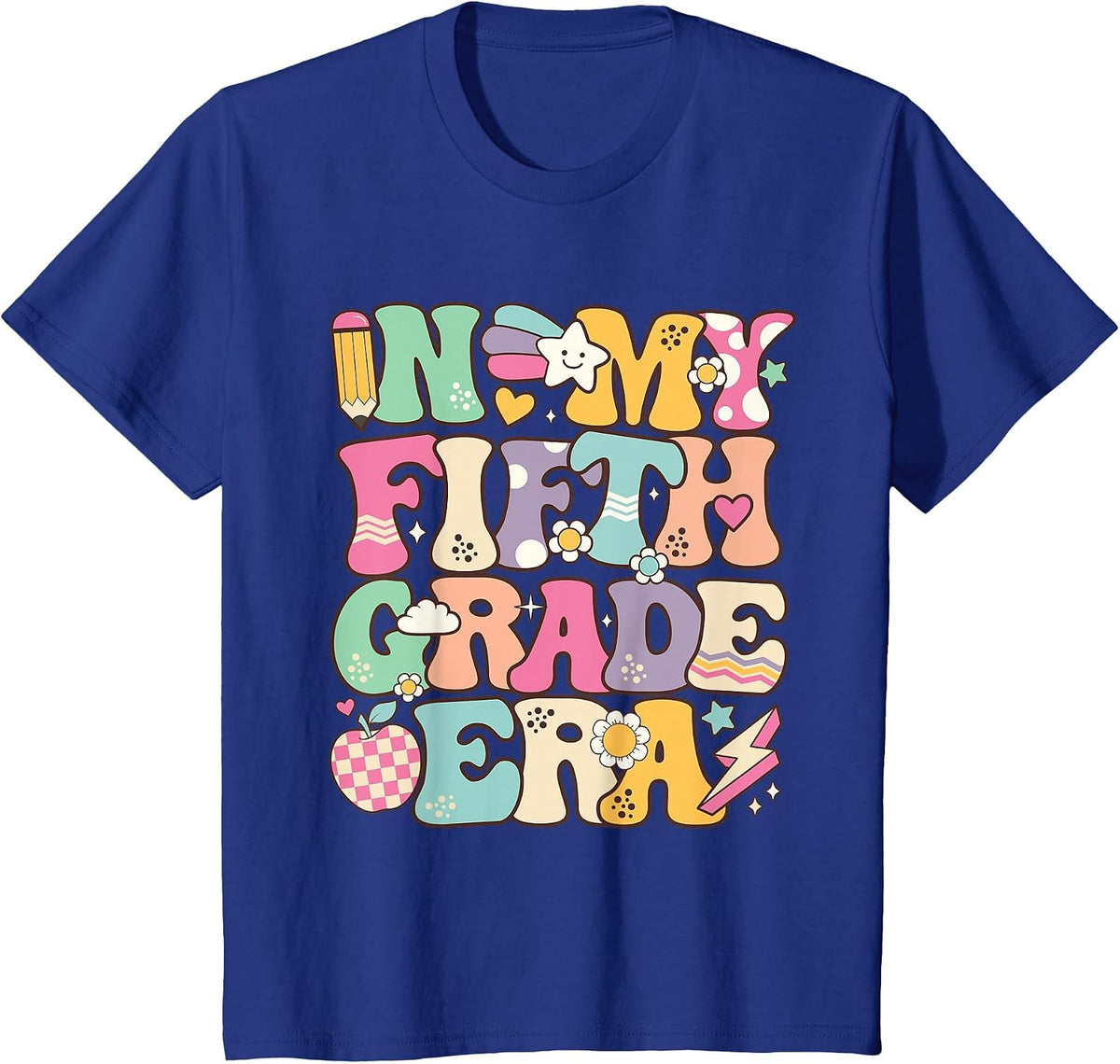 in My Fifth Grade Era Girl Back to School 5th Grade Teacher T-Shirt - Royal Blue