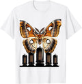 Men's Moth and Glowing Amp Tubes Rock Music Design T-Shirt - White