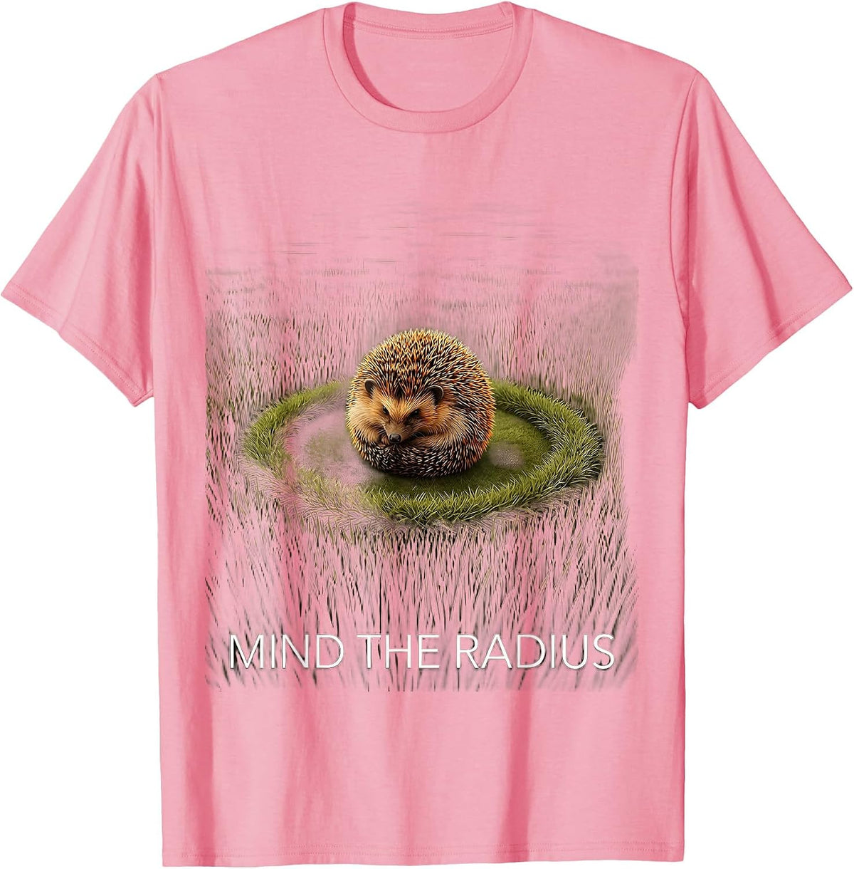 Men's Mind The Radius Cute Hedgehog Animal Lover Humor T-Shirt - Pink