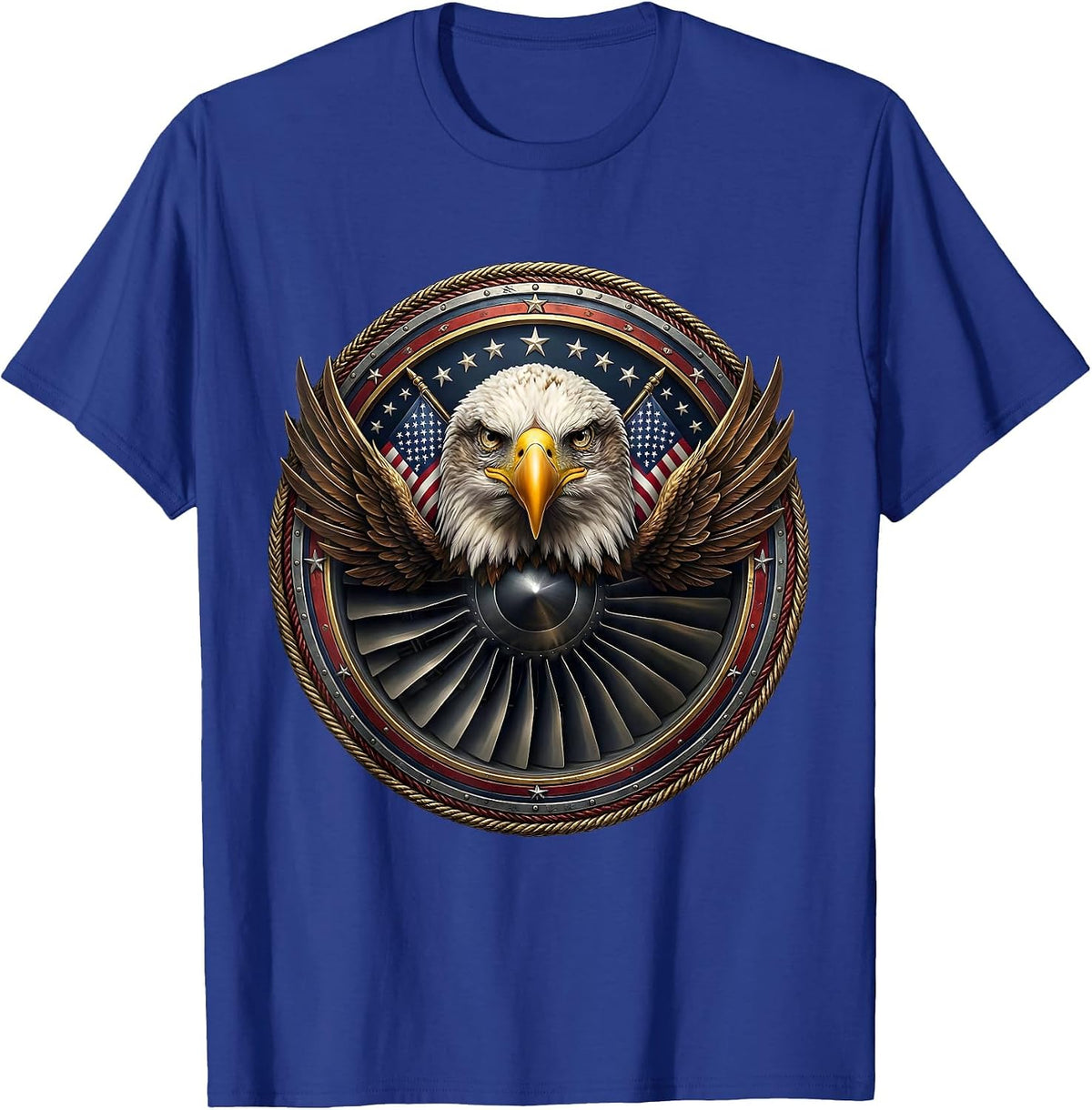 Men's Jet Engine Turbine Blades Close-Up Air Force T-Shirt - Royal Blue