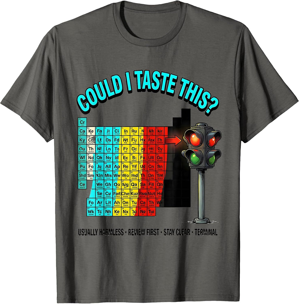Men's Could I Taste This Funny Periodic Table Science Teacher T-Shirt - Asphalt Grey