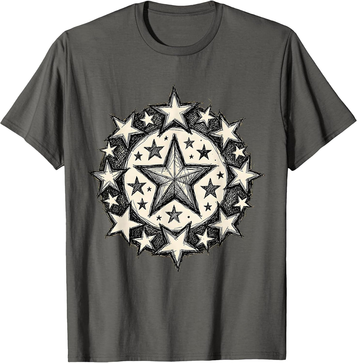 4th Grade Teacher Gold Star Bulletin Board T-Shirt - Asphalt Grey