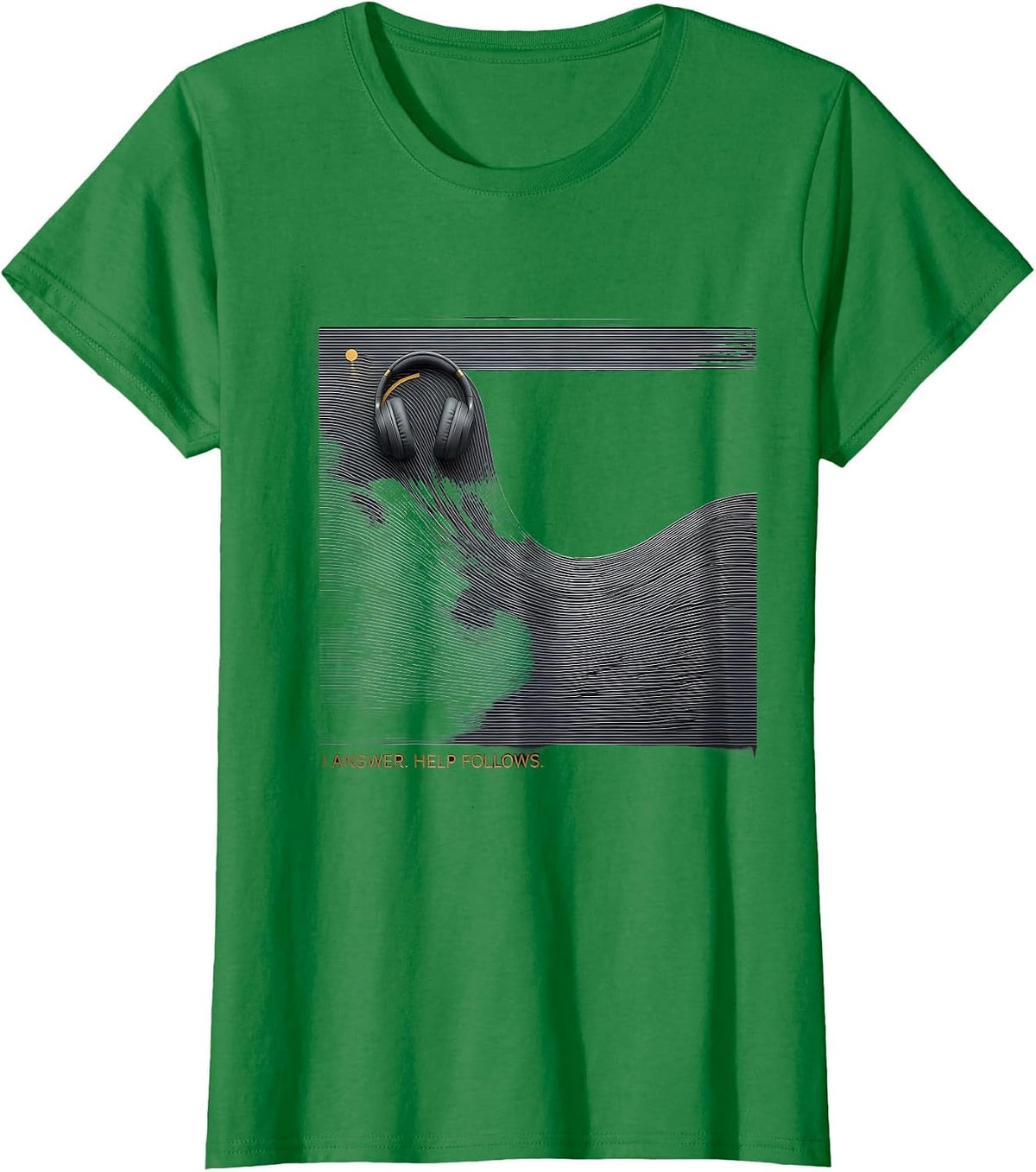 I Answer Help Follows Thin Gold Line 911 Dispatcher First T-Shirt - Kelly Green