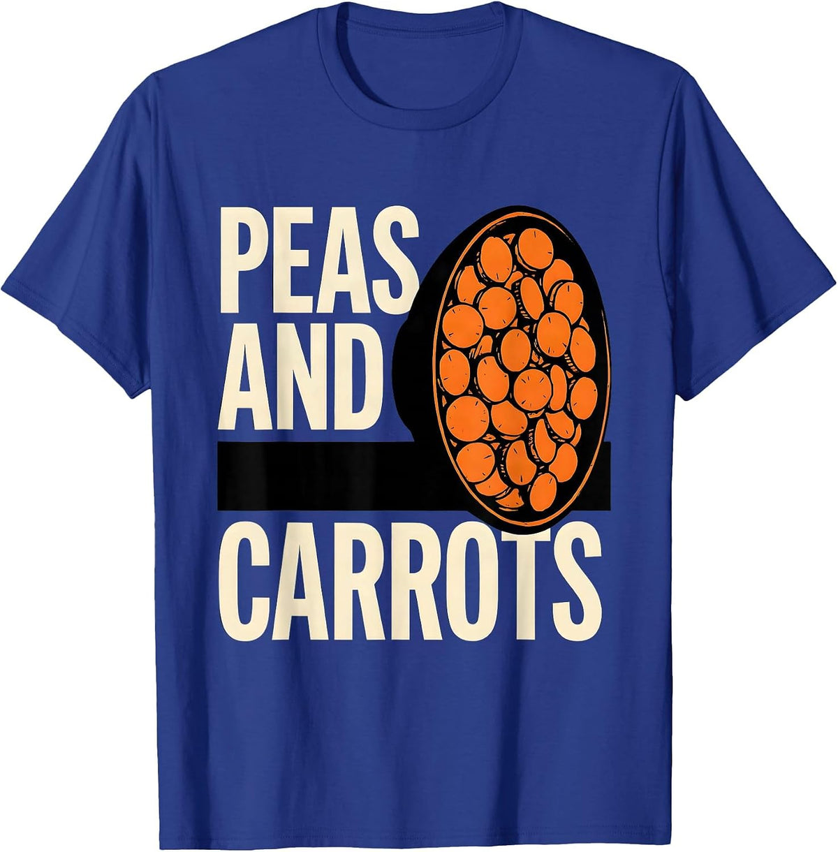 Men's Peas and Carrots Stencil Graphic Bootleg 90's Rap Vintage T-Shirt - Royal Blue