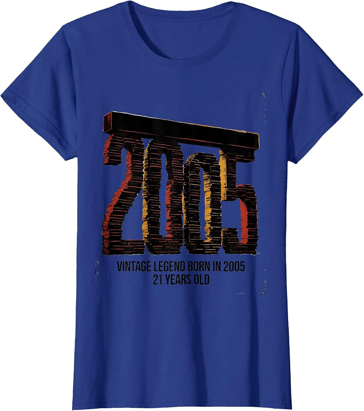 Women's Vintage Legend Born In 2005, 21 Years Old Birthday Humor T-Shirt - Royal Blue