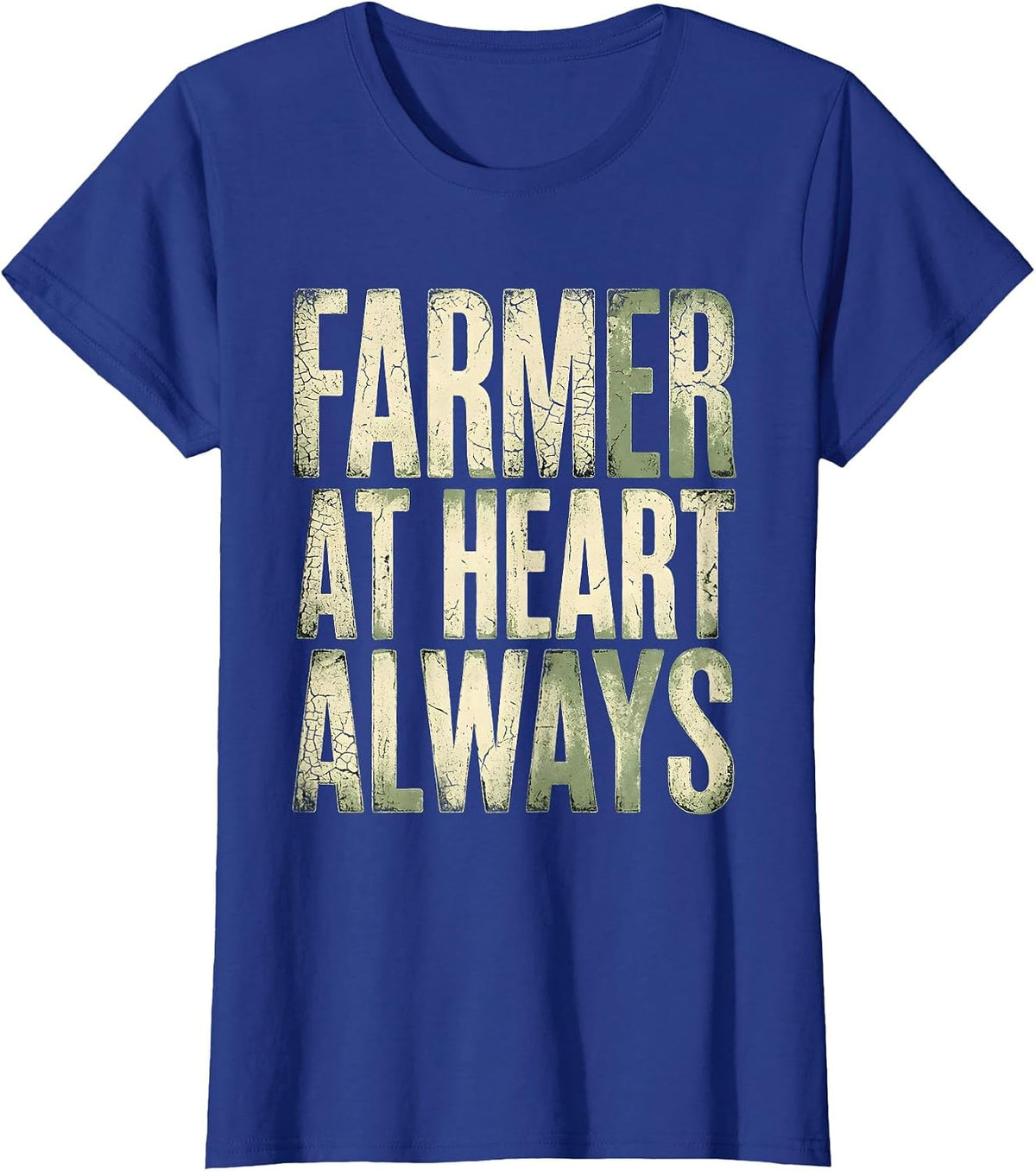 Women's Farmer At Heart Always Country Pride Design T-Shirt - Royal Blue