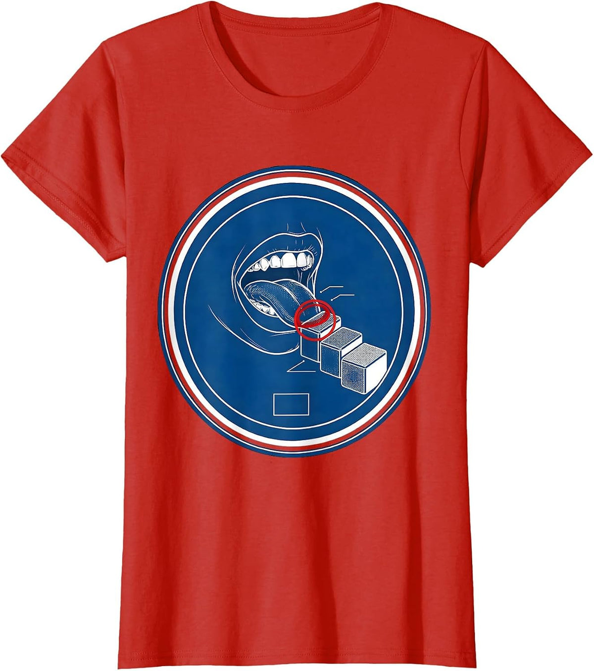 Women's Periodic Table Lick-It Funny Science Teacher Humor T-Shirt - Red