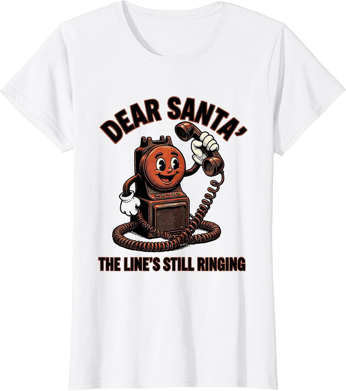 Dear Santa, The Line's Still Ringing Funny 911 Dispatcher T-Shirt - White