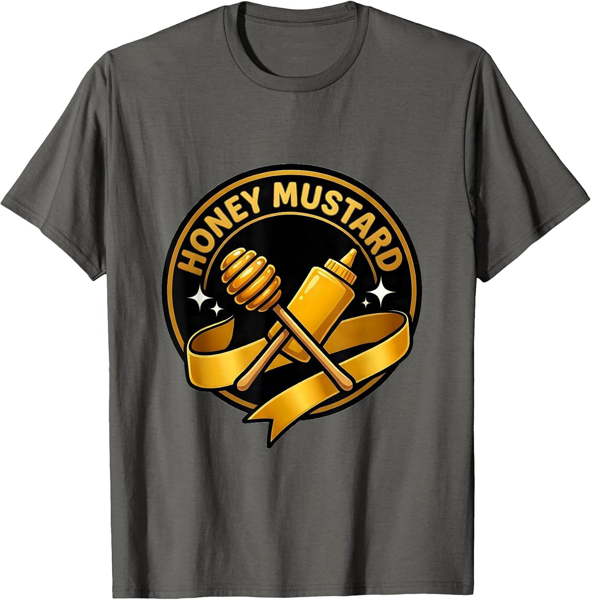 HONEY MUSTARD Cartoon Halloween Condiment Group Costume T-Shirt - Asphalt Grey