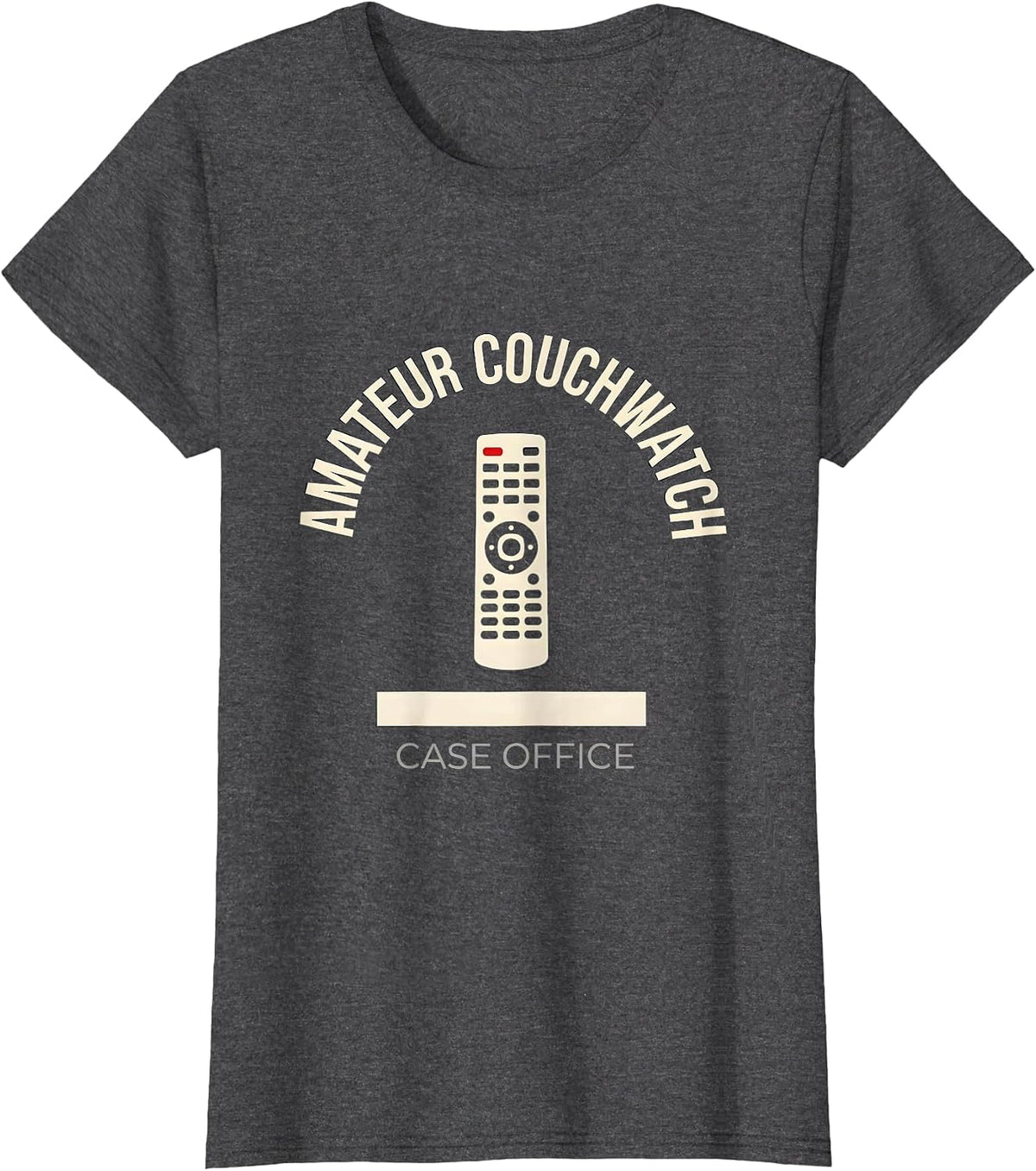 Women's Amateur Couchwatch Case Office Funny True Crime Lover T-Shirt - Dark Heather Grey