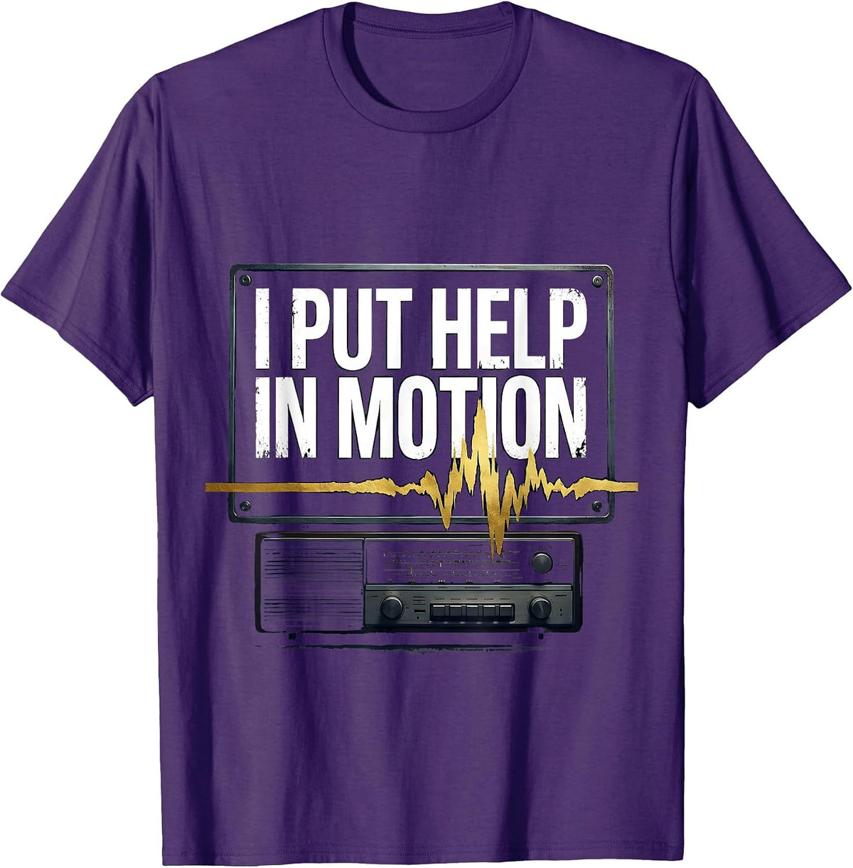 Men's I Put Help In Motion Patriotic 911 Dispatcher Thin Gold Line T-Shirt - Purple