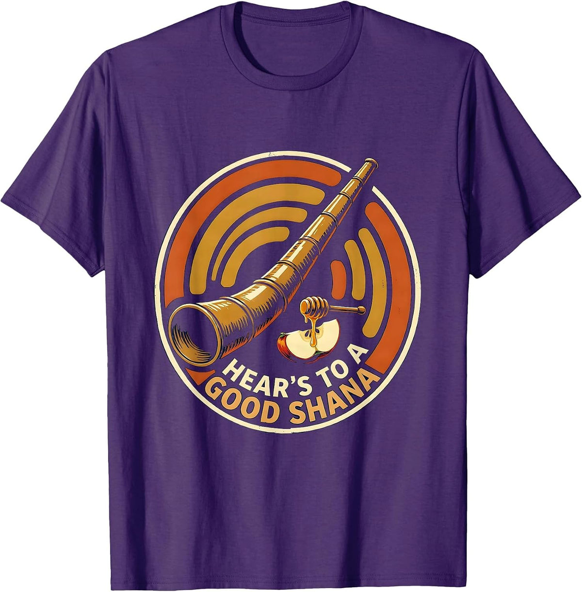 Men's Hear's To A Good Shana Funny Rosh Hashanah Jewish New Year T-Shirt - Purple