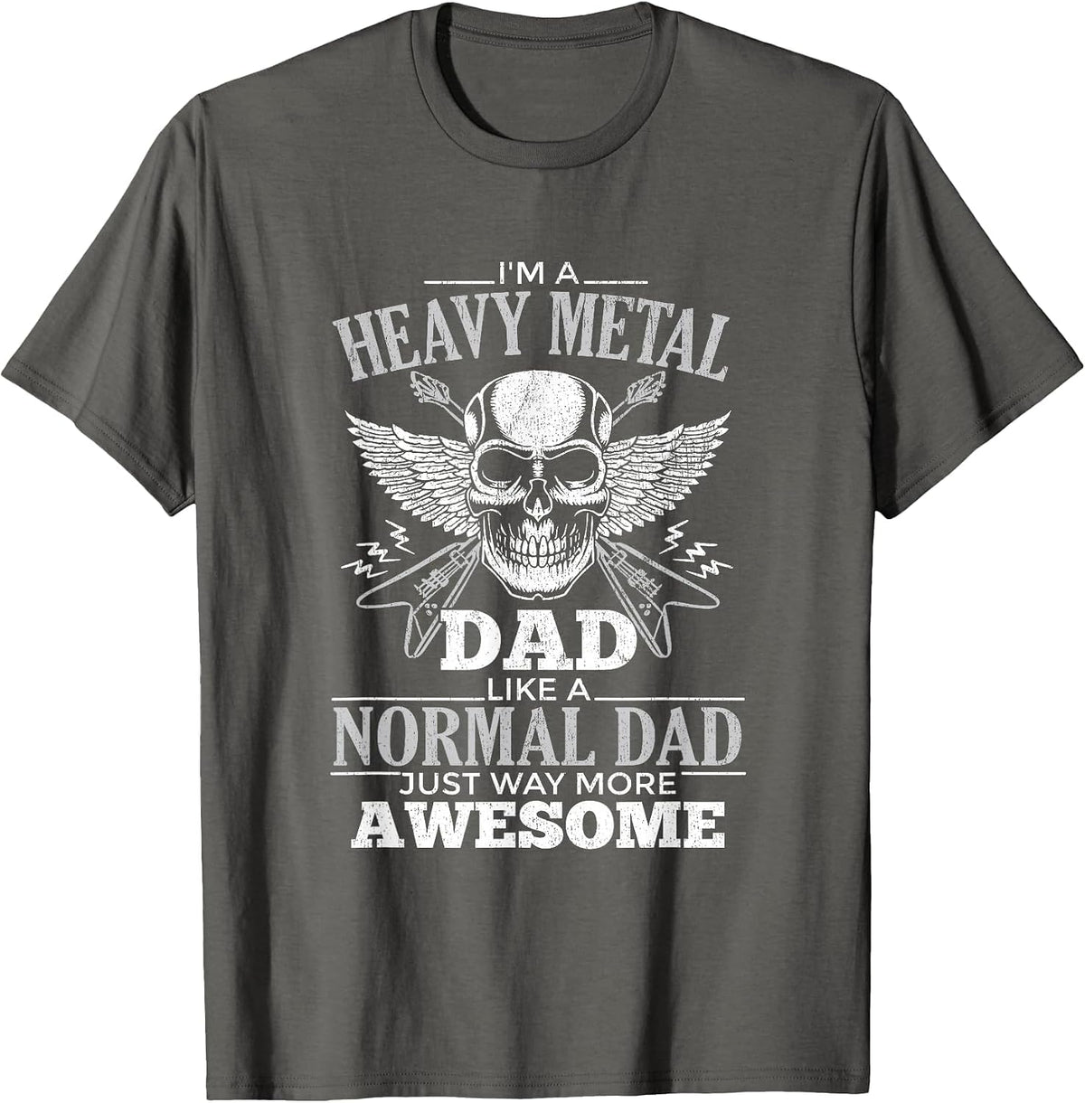 Heavy Metal Dad k Rock Music T-Shirt - Asphalt Grey