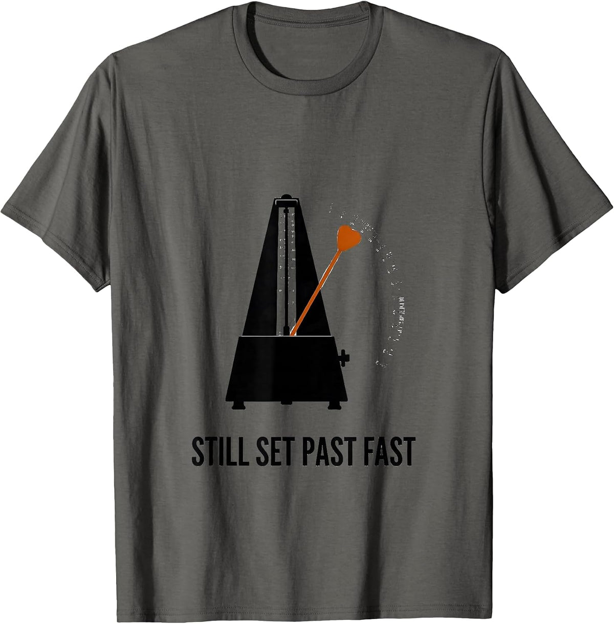 Still Set Past Fast Minimalist Rock Music Fan Retro Vintage T-Shirt - Asphalt Grey