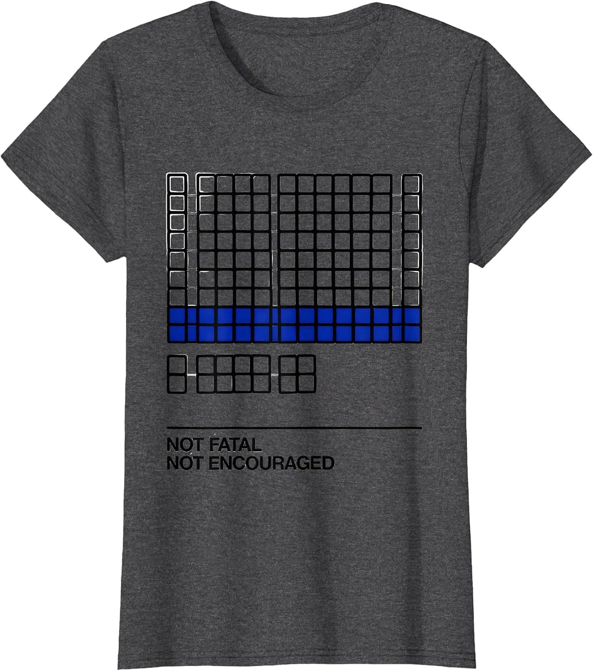 Women's Not Fatal, Not Encouraged Funny Periodic Table Chemistry T-Shirt - Dark Heather Grey