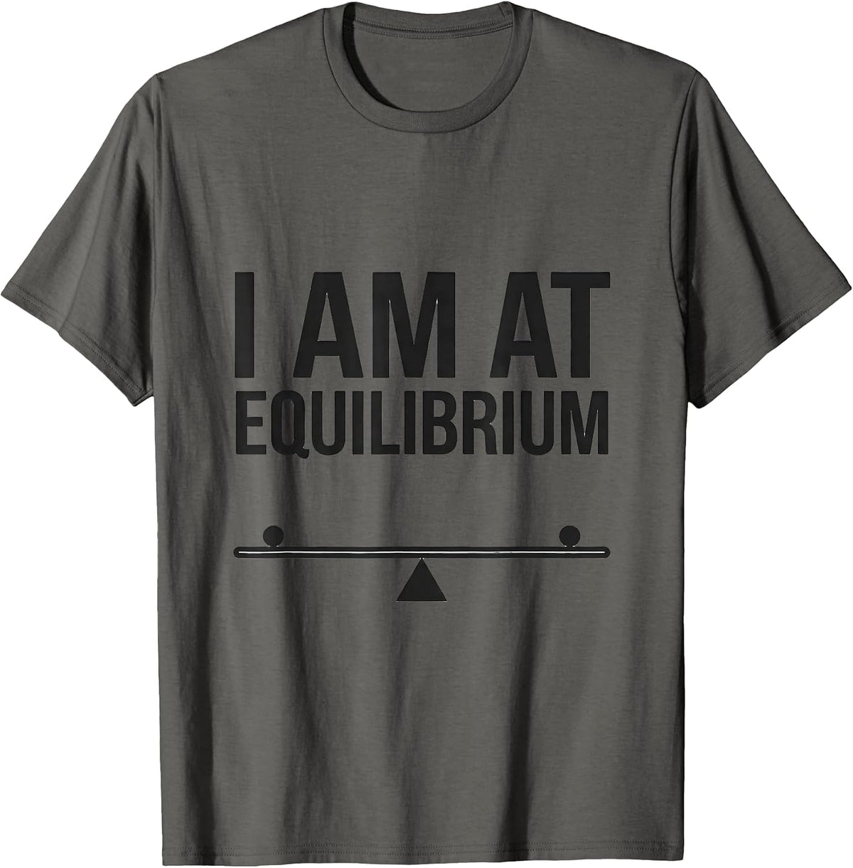 Men's I Am At Equilibrium Funny Physics Pun Humor T-Shirt - Asphalt Grey