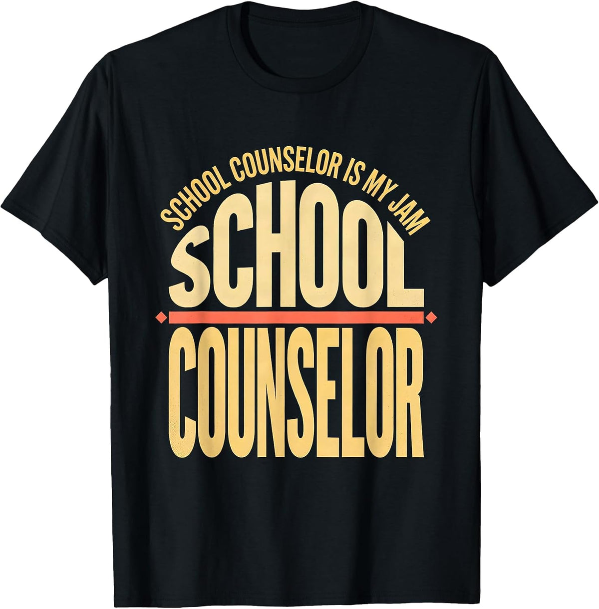 Men's School Counselor Is My Jam Groovy Retro Workplace Pride T-Shirt - Black