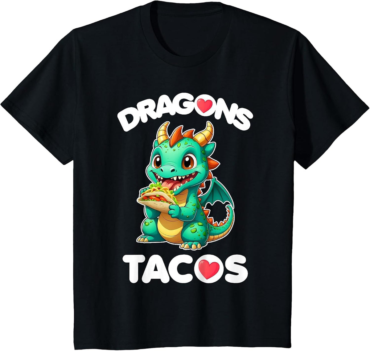 Dragons Love Tacos Cute Cinco De Mayo Mexican Food Kids Boys T-Shirt - Black