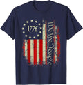 USA US Flag Patriotic 4th of July America T-Shirt - Navy Blue