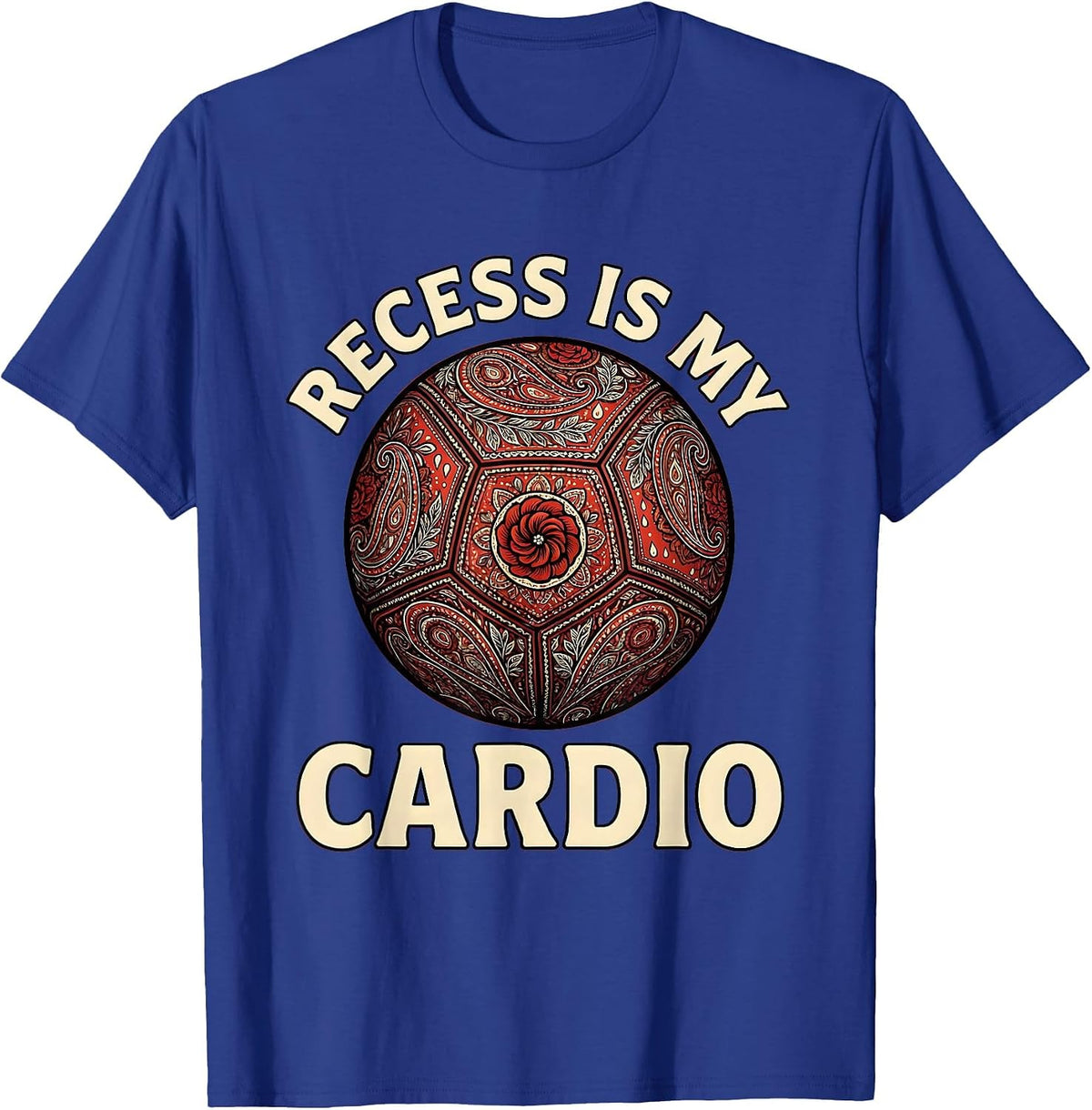 Recess Is My Cardio 4th Grade Teacher Design T-Shirt - Royal Blue