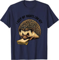 I Keep My Nights Low Key Whimsical Hedgehog Animal Lover T-Shirt - Navy Blue