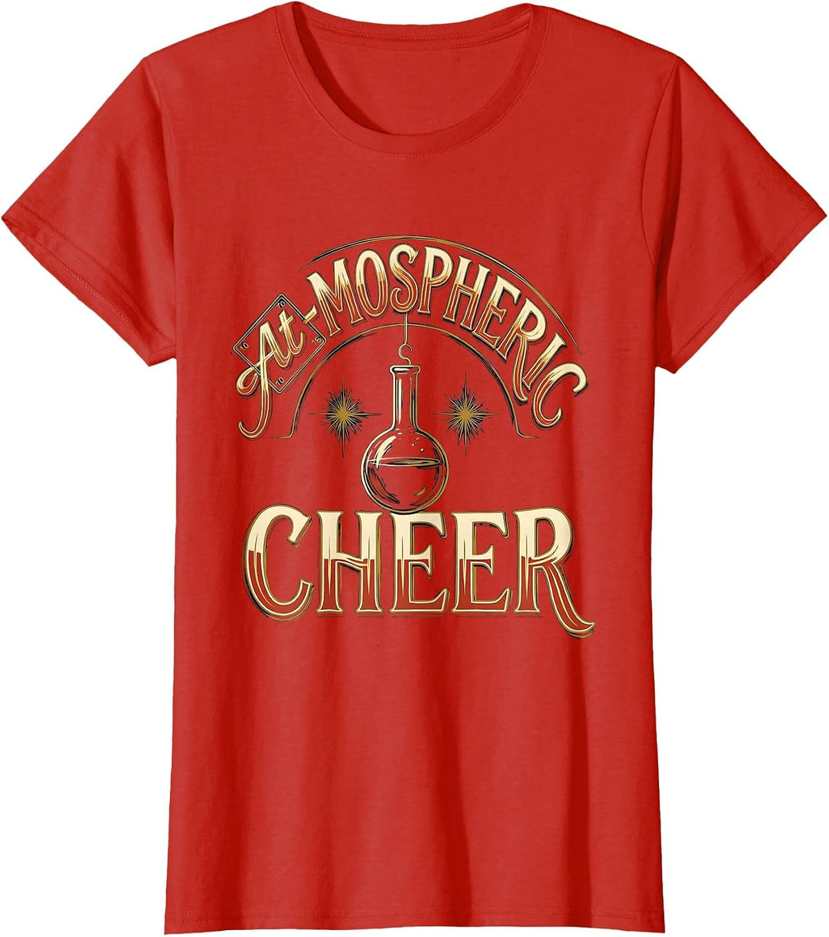At-mospheric Cheer Funny Chemistry Nerd Humor Science T-Shirt - Red