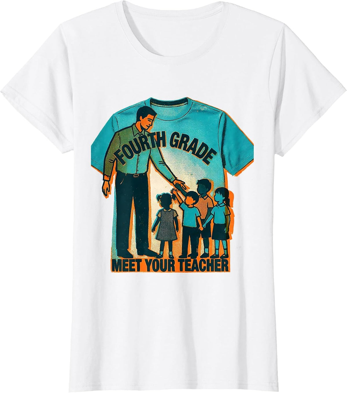 Fourth Grade Meet Your Teacher Funny Teacher Back To School T-Shirt - White