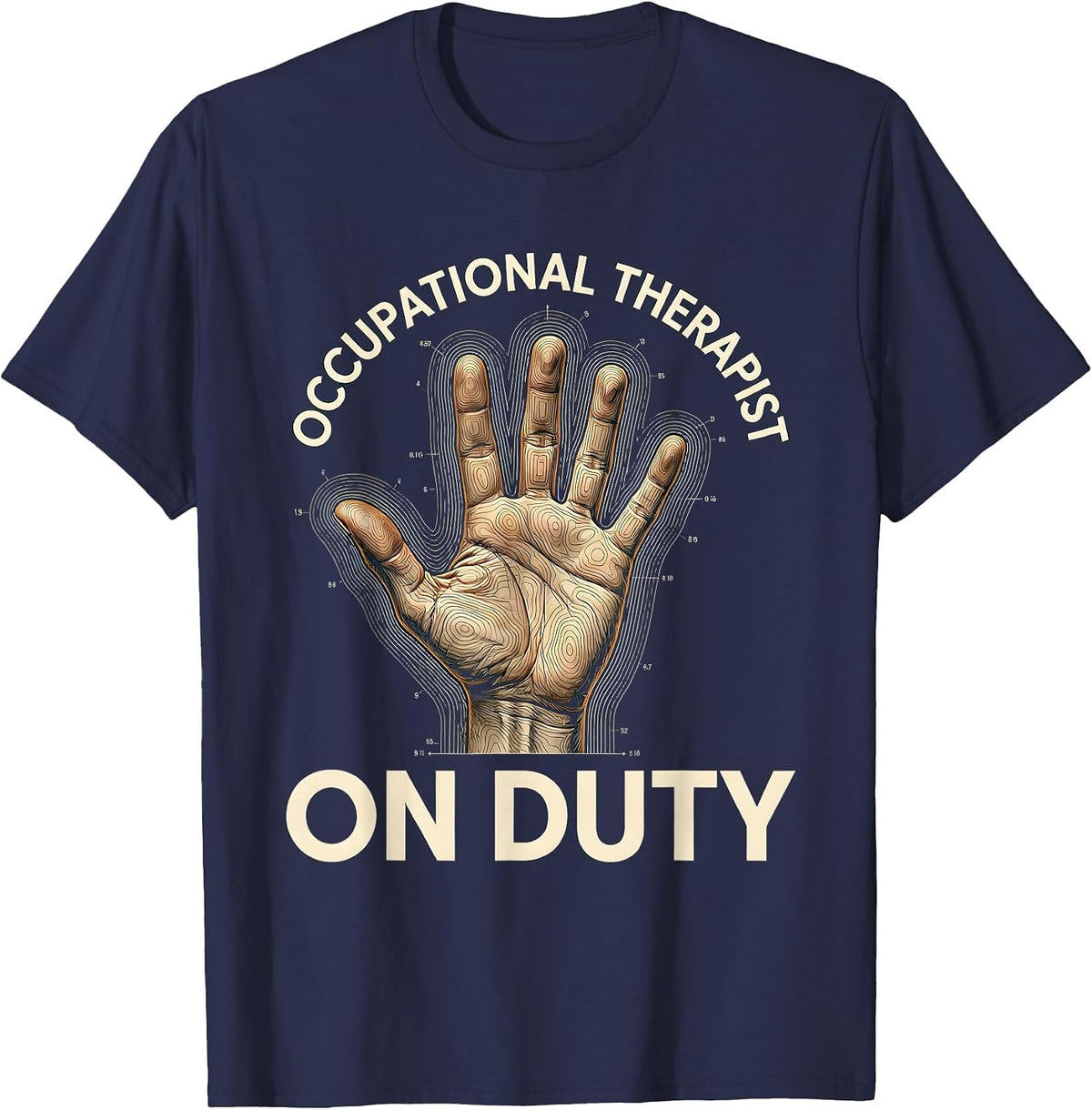 Occupational Therapist On Duty Graphic Design T-Shirt - Navy Blue